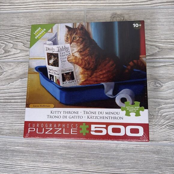 Lot of 2 Cat Jigsaw Puzzles, Kitty Throne 500 Pcs & The Cats 1000 Pcs NEW SEALED - Picture 2 of 6